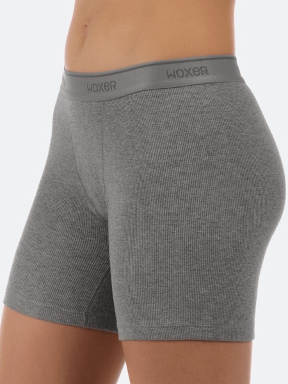 Woxer Baller Ribbed Heather Grey Boxer Briefs NWT SIZE LARGE - Picture 3 of 5